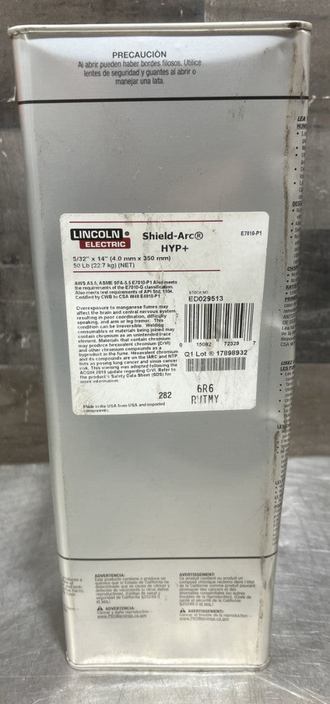 Lincoln Electric 50lbs Electrodes 5/32  x 14  E7010-P1 Nos Surplus. Tins Dented