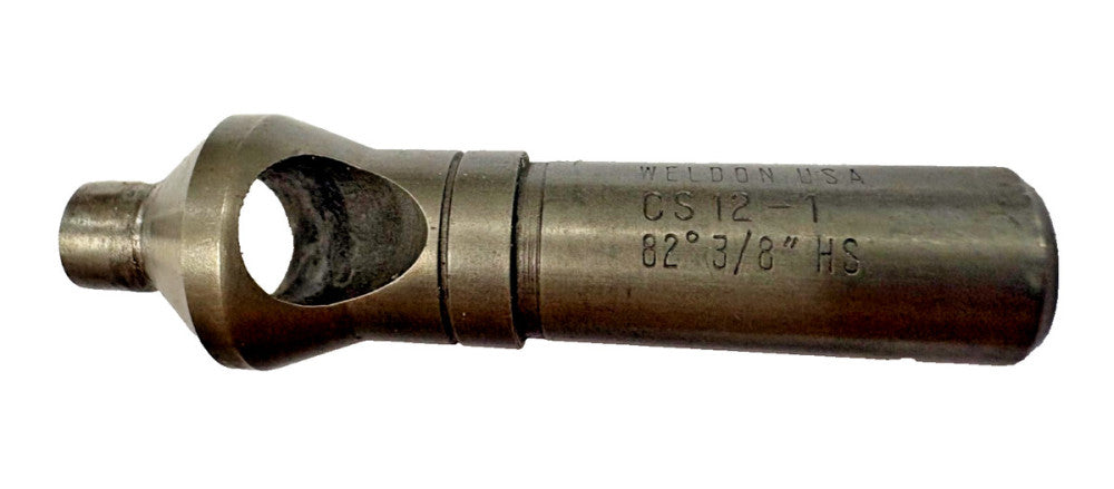 WELDON DEBURRING TOOL, CS12-1, 82 DEG, SIZE 3/8", OAL 2-5/8"