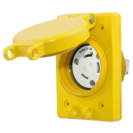 Hubbell Wiring Device-Kellems Hbl69w49 Watertight Flanged Locking Receptacle,