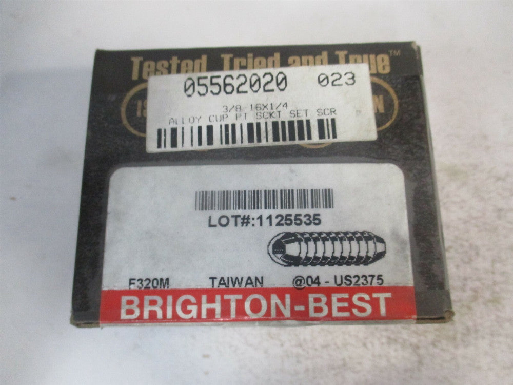 (101445P) 3/8-16 UNC 3/16" x 1/4" OAL Alloy Steel Cup Point Set Screw - Qty 100