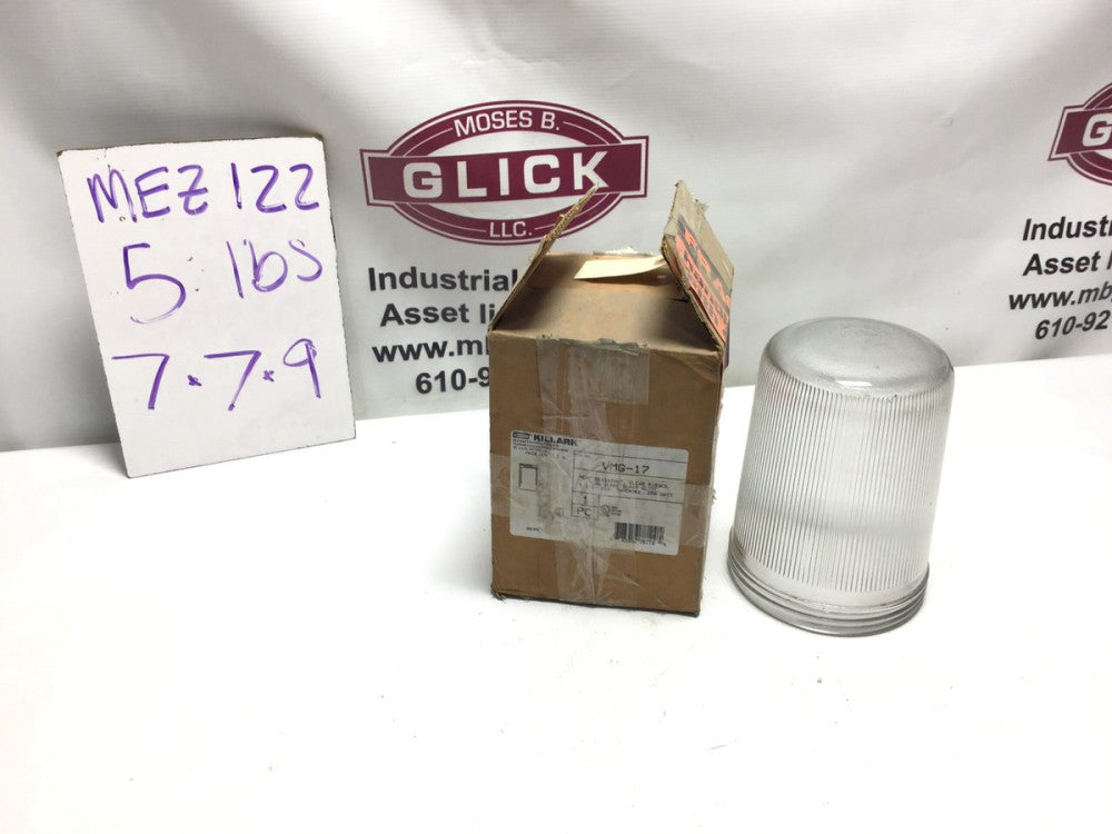 Hubbell Killark VMG-17 7-3/4" Heat Resistant Low Glare Glass Globe Cover -NIB