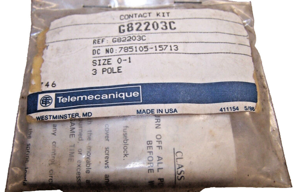 NEW GOULD TELEMECANIQUE SIZE 0 - 1 CONTACT KIT 3 POLE  G82203C