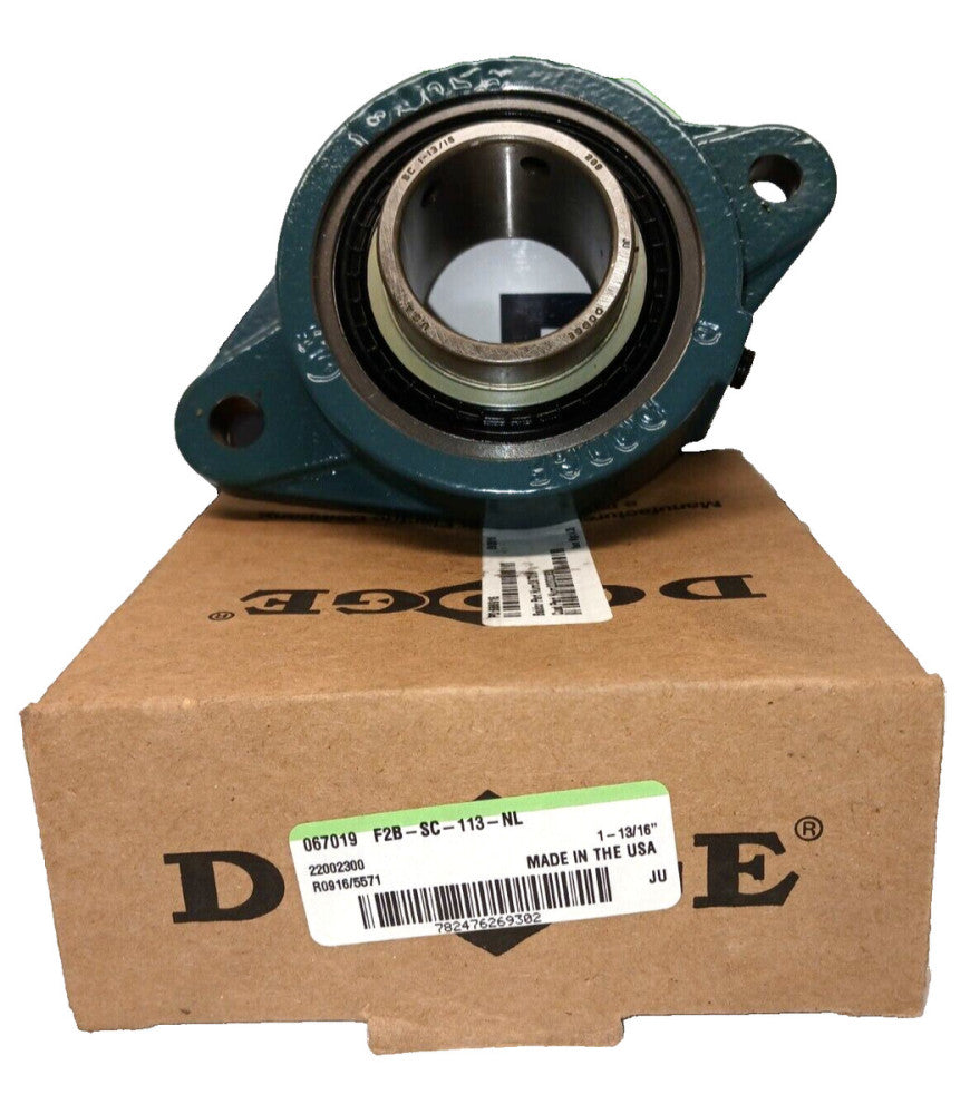 NEW DODGE F2B-SC-113-NL FLANGE MOUNT BEARING 1-13/16" BORE