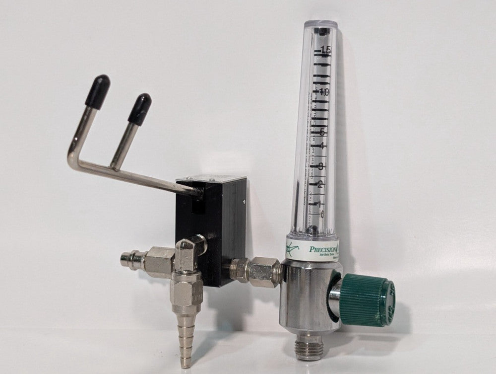 Precision Medical 1MFA O2 Oxygen Flow Meter 60-80 LPM with E7 Eliminator