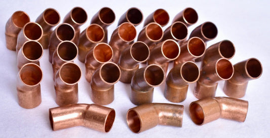 31 Count 3/4" x 3/4" Copper Female 45 Deg Elbows Sweat Solder Joint C x C