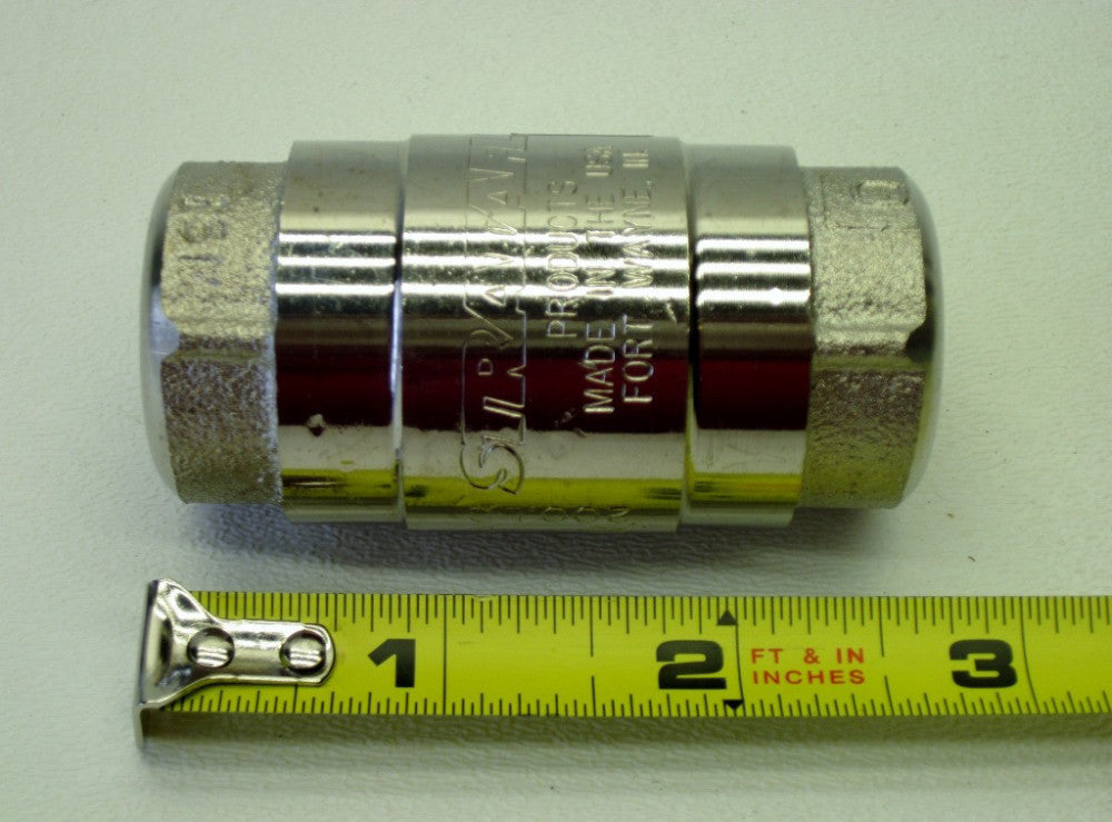 Strataflow 1/2" FNPT Check Valve Nickle Plated with Stainless Poppet NEW