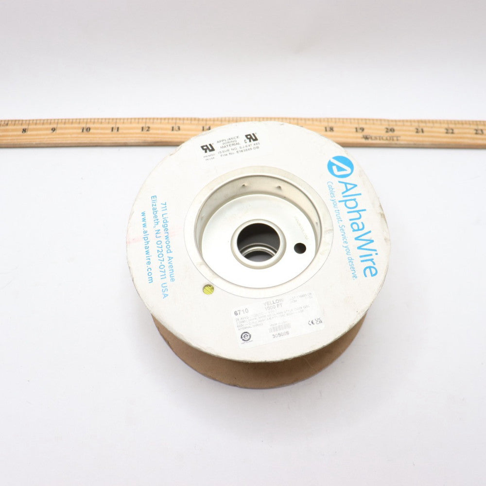 Alpha Wire Hook-Up Wire Yellow 28 AWG 7/36 600V 1000' 6710