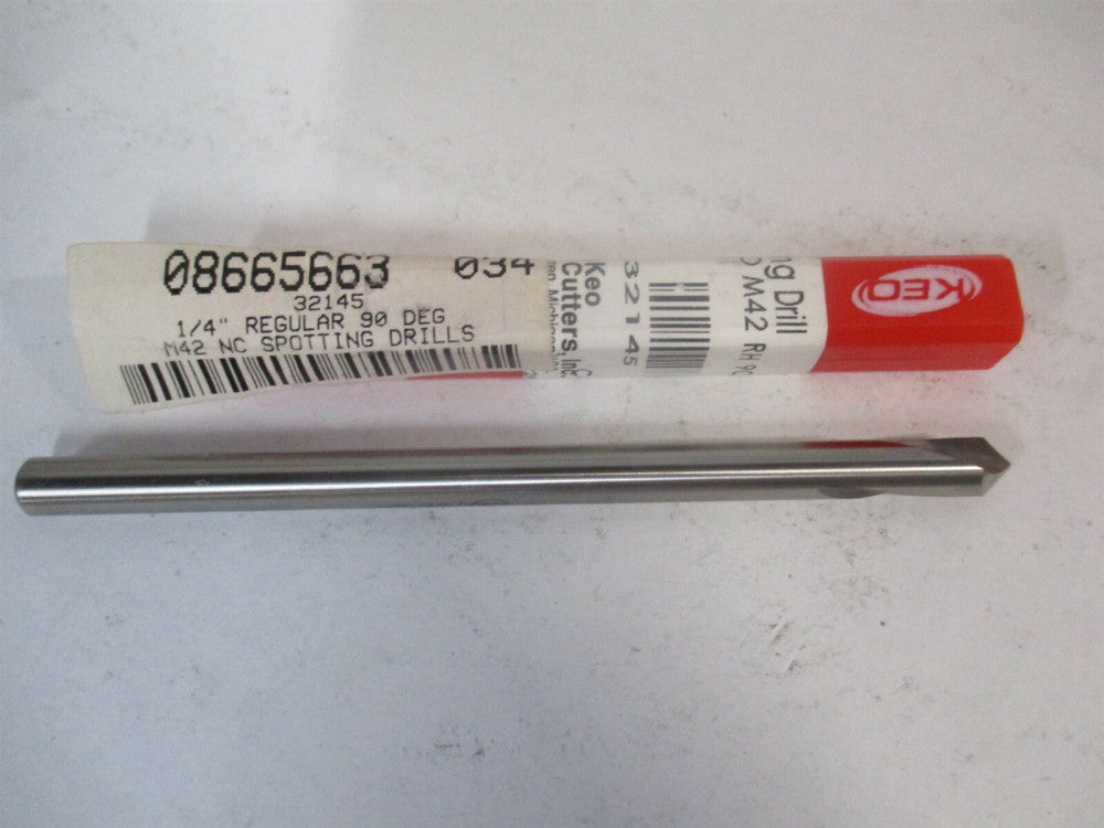 Keo (32145) 1/4" x 4" OAL 2-Flute Cobalt Steel RH Spotting Drill 