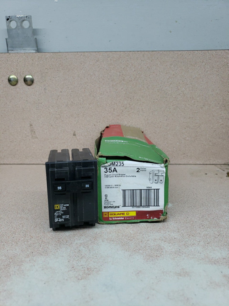 1) New Square D HOM235 35 Amp 2 Pole 120 Volt Circuit Breaker
