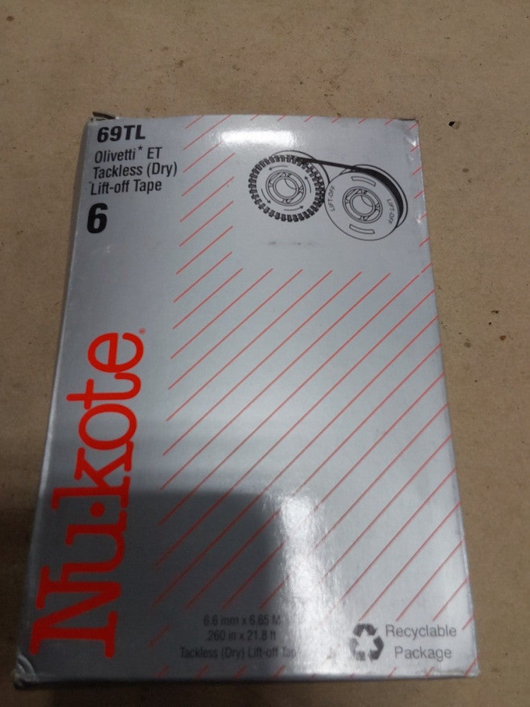 Nu-kote Model 69TL Lift-Off Tapes, Pack Of 6 New Free Shipping..F118