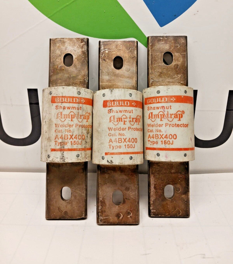 3) GOULD SHAWMUT 400 AMP FUSE 600 VAC  A4BX400  LOT OF 3