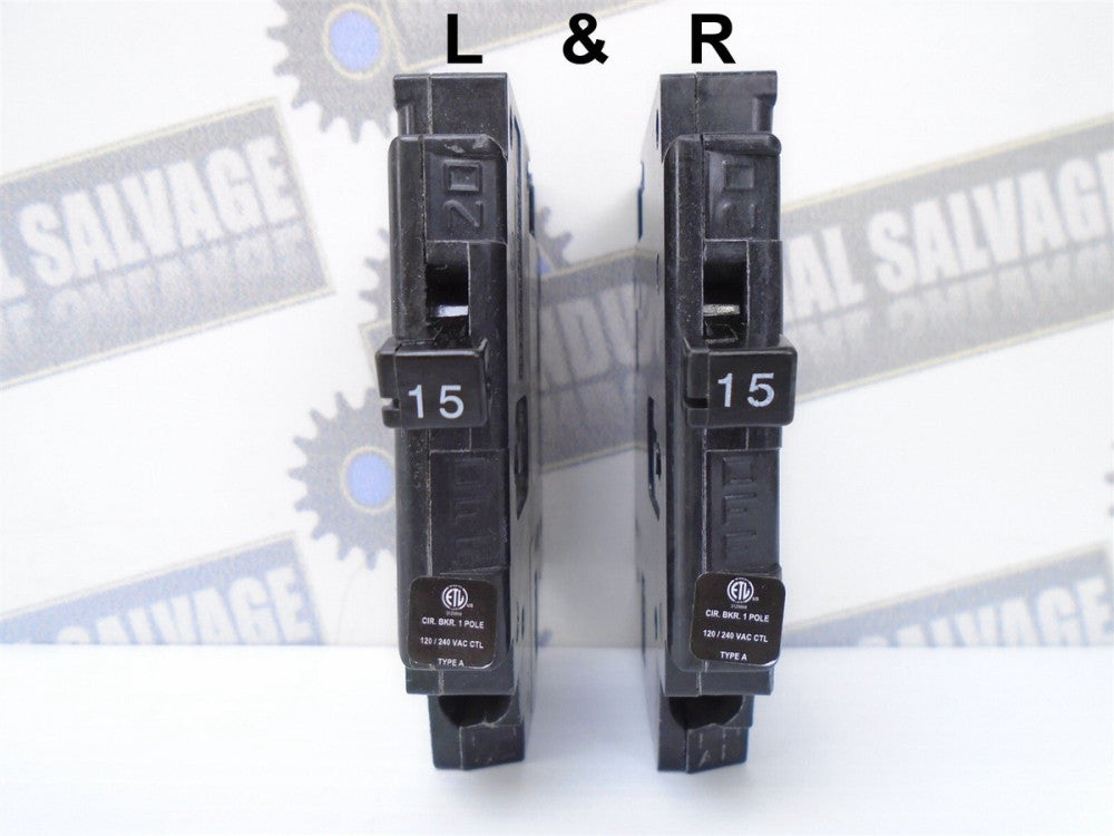Conn Electric - UBITBA115-R & L - UBITBA215 CIRCUIT BREAKER - 2PL 15/15A 120V
