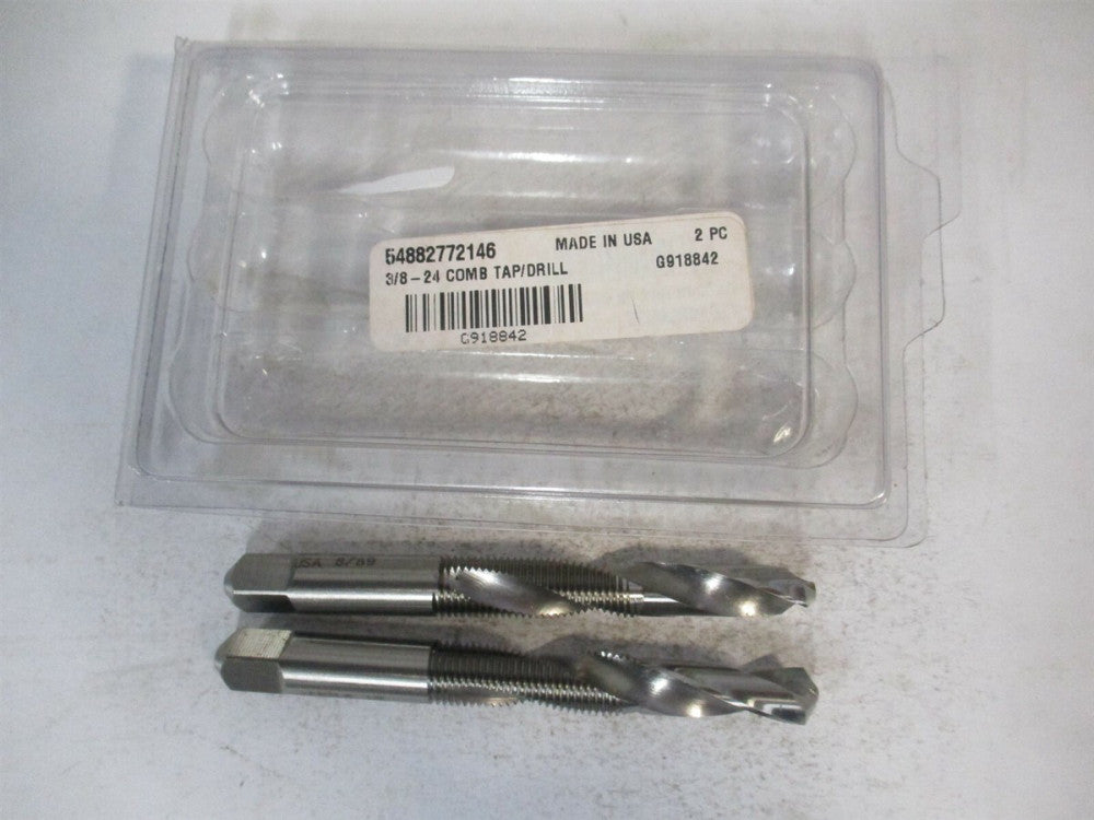(G918842-S) 3/8-24 UNF 0.3395" x 13/16" x 3-1/2" Combination Drill & Tap - Qty 2