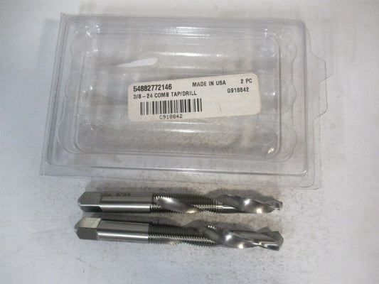 (G918842-S) 3/8-24 UNF 0.3395" x 13/16" x 3-1/2" Combination Drill & Tap - Qty 2