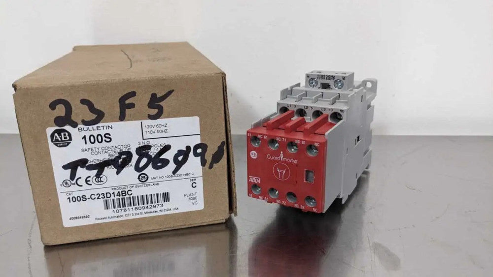 Allen-Bradley 100S-C23D14BC Safety Contactor Ser C 3NO Main Poles 1NO 4NC 110/12