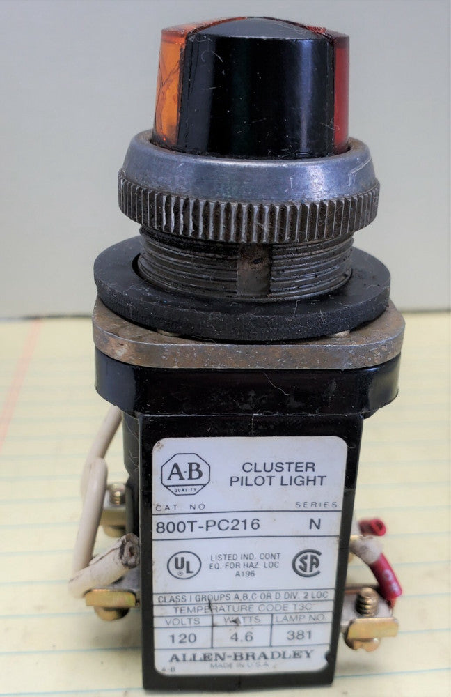 Allen Bradley Red / Amber Cluster Pilot Light, 800T-PC216 Ser N FREE SHIP [OF33