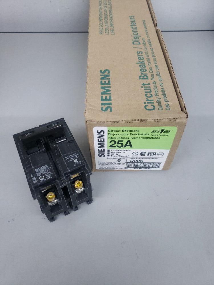 1 NEW Q225 Siemens 25a 120/240v 2 Pole 60hz  BREAKERS