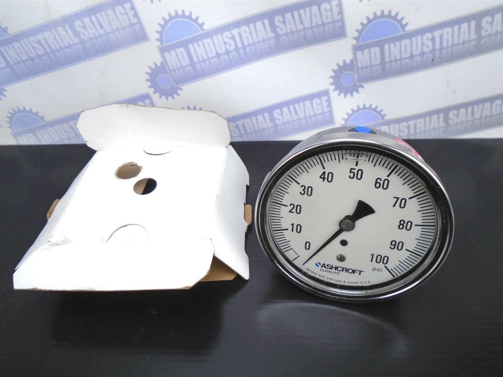 Ashcroft 10-1008A-4G-41B-100# SS DURALIFE 100mm Dia. Face, LOW-BACK (NEW)