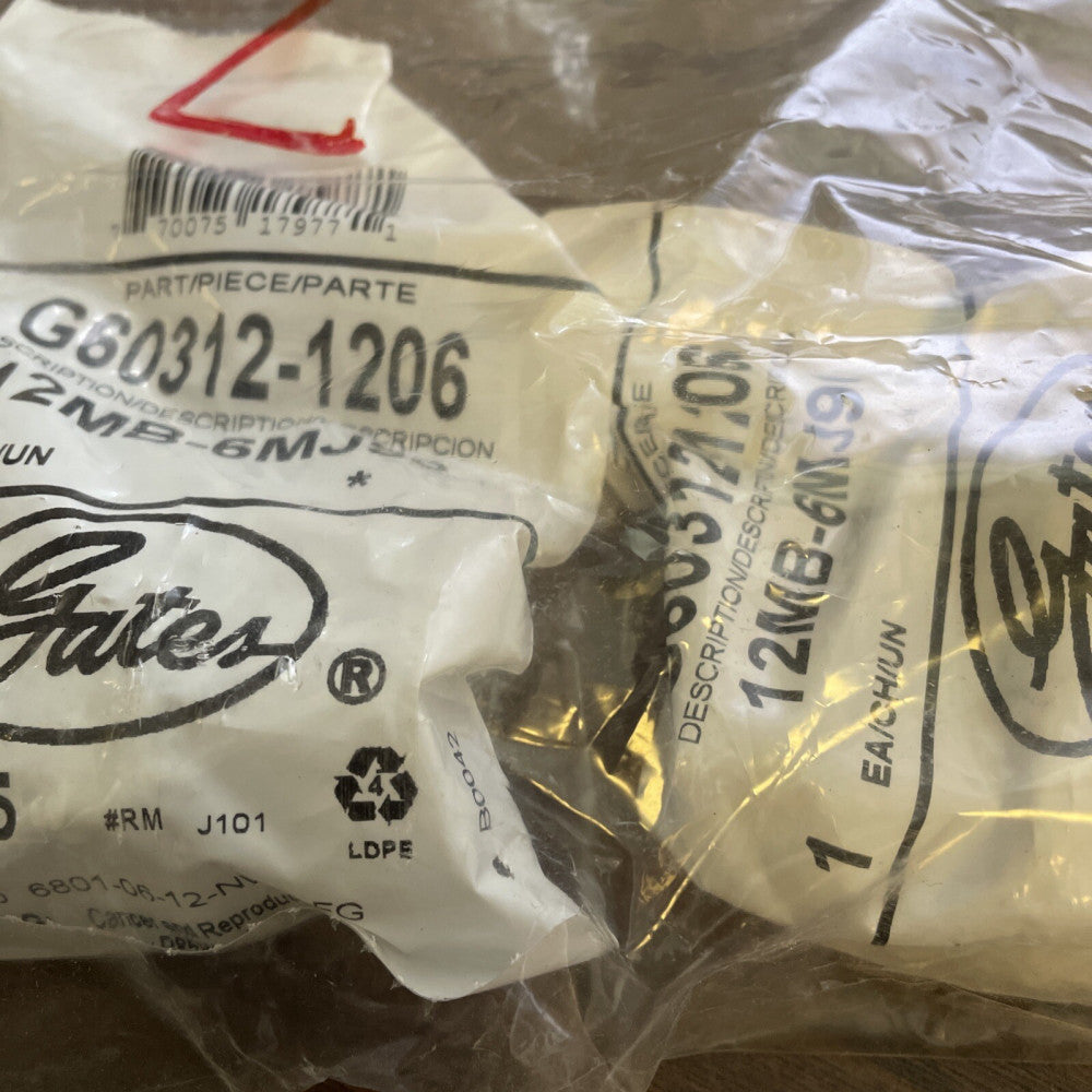 (2)Gates 12MB-6MJ90 - G60312-1206 Hydraulic Hose Adapter