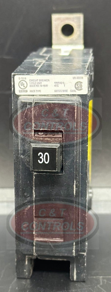 Eaton QBHW1030 1P 30A 22kAIC Bolt On Circuit Breaker USA Stock