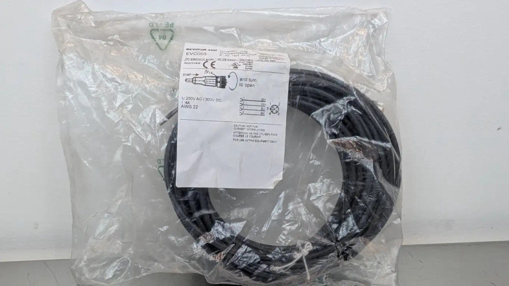 IFM Efector EVC003 Cordset ADOGH040MSS0010H04 4-Wire 5-Pin M12 Female Connector