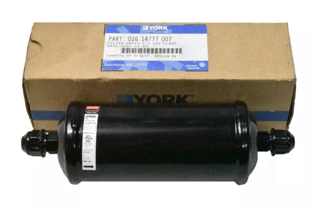 York 026-14777-007 Danfoss Eliminator Filter Drier Dryer 1/2" Flare Genuine OEM