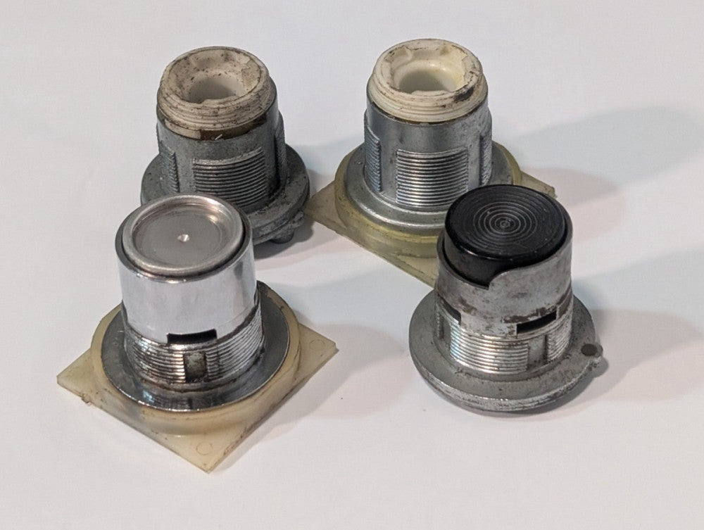 Lot of 4: selector switch push button flush threaded metal modules