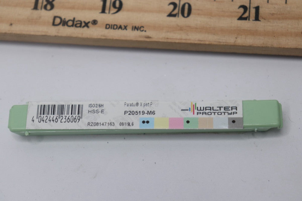 Walter Standard Spiral Flute Tap High Speed Steel Bright M6 x 81.41mm P20519-M6