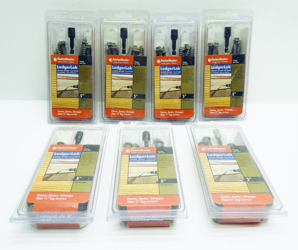 (Lot of 7) FastenMaster LedgerLok Screws 5" 12pc Pack FMLL005-12