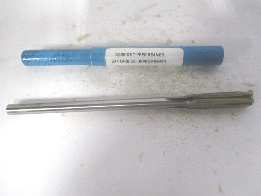 (2400.344) 0.344 x 1-1/2 x 6" 4Fl Straight Shank Carbide-Tipped Chucking Reamer 