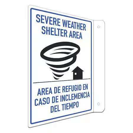 LYLE LCFL-0037-RA_8x12 Severe Weather Shelter Area, Spanish-Bilingual, 8 in W x