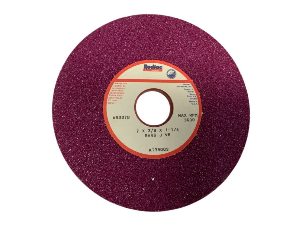 Radiac A9337B 7"x 3/8"x 1-1/4" RA46-J8-V8 Ruby Surface Grinding Wheel