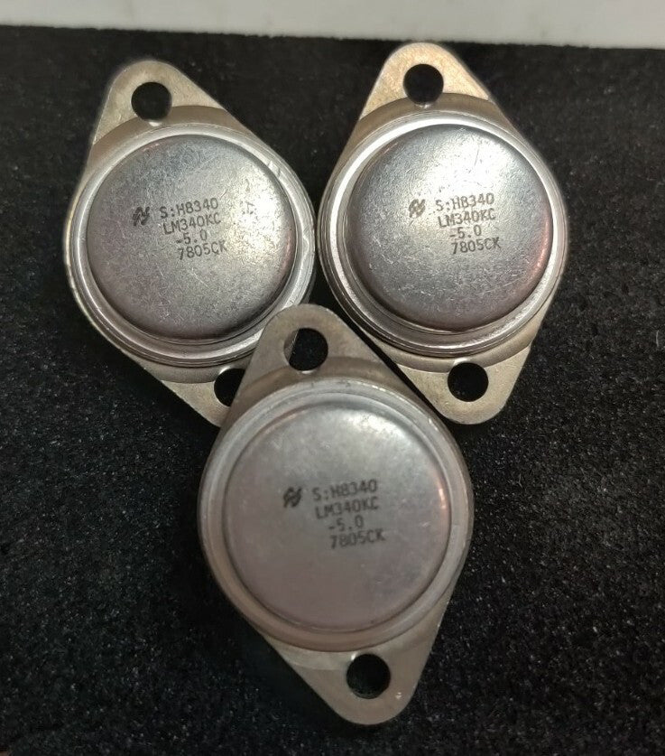 Lot of 3 7805CK Steel Amp Adjustable Positive Voltage Regulators