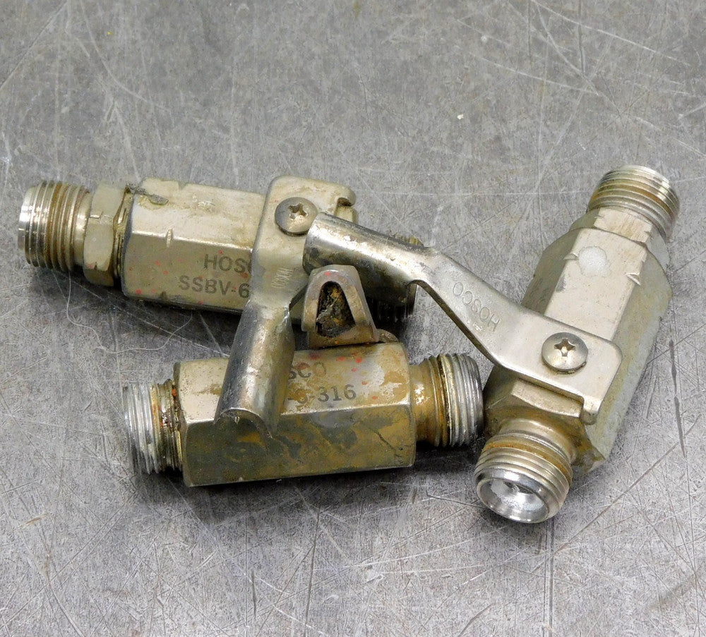 Hosco SSBV-6-316 Manual Ball Valve 3/8" NPT & NPS Lot of Three (3)