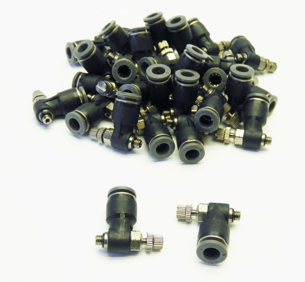 (Lot of 30) 1/4" Tube Quick Connect Flow Control Valve Speed Controller