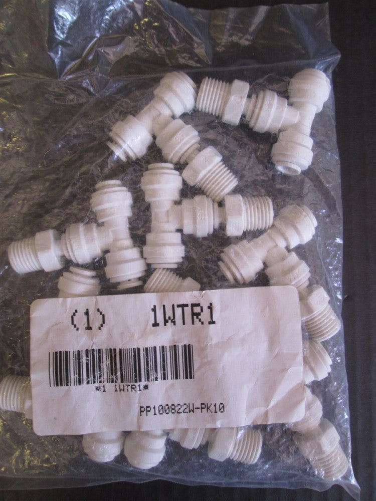 Lot of 10 John Guest 1/4" x 1/4" Tube x MNPT Swivel Branch Tees 150 PSI NEW