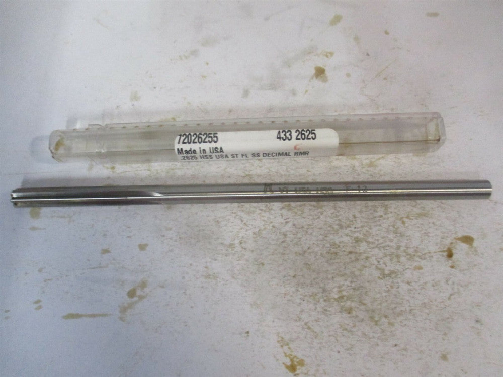 (433-0.2625) 0.2625" x 1-1/2 x 6" 6-Flute Straight Shank HSS Chucking Reamer 
