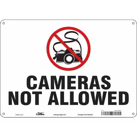 Condor 473F92 Safety Sign, 10 In Height, 14 In Width, Polyethylene, Horizontal