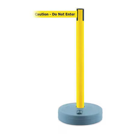 Tensabarrier 885-35-Std-No-Yax-C Barrier Post With Belt, Yellow, 7 1/2 Ft