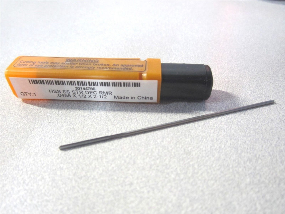 (72004559) 0.0455 x 1/2" x 2-1/2" OAL Straight-Cylindrical Shank Chucking Reamer