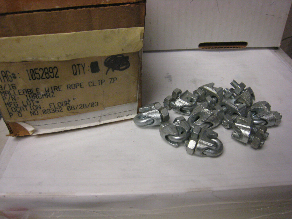 10 Galvanized Zinc Plated Wire Rope Clip Clamp Chain 3/16 Inch M& 7mm