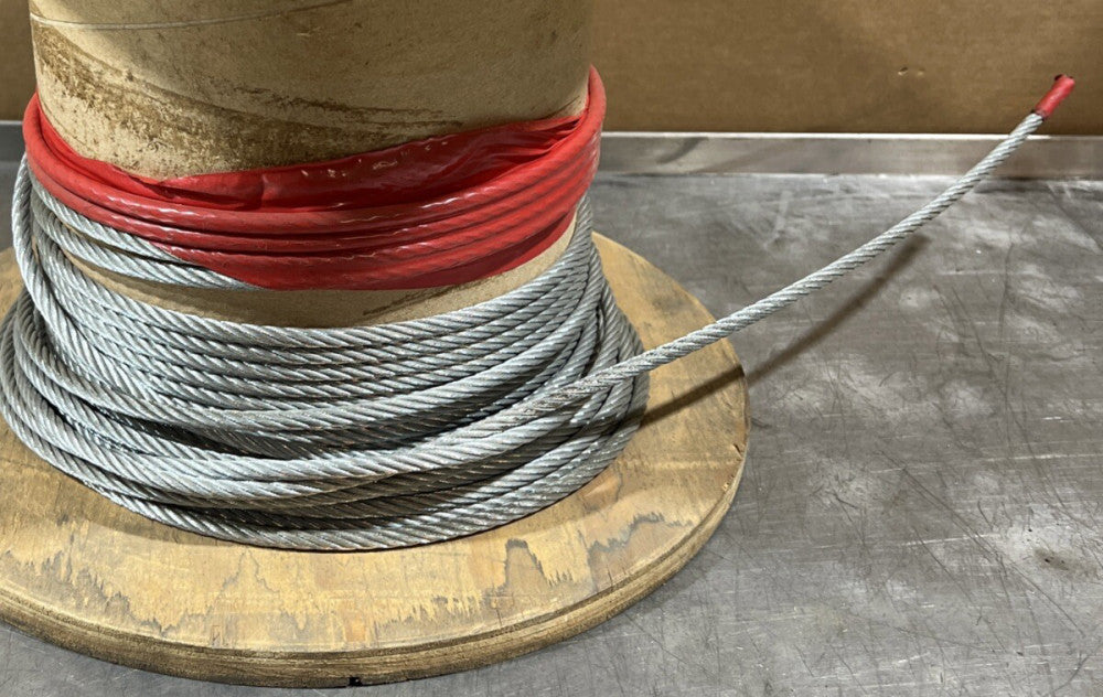 1/4” Braided Wire Rope. Nos Surplus. Partial Reel-Left Over Surplus
