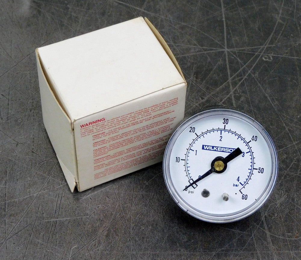 Wilkerson 49-011-000 Pneumatic Pressure Gauge 60 PSI 4 Bar PPA-95-106 1/4" NPT