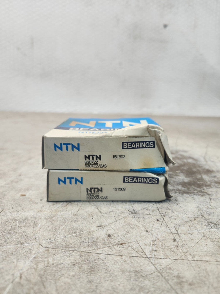 NEW IN BOX LOT OF 2 NTN Single Row Deep Groove Ball Bearing 6307ZZ/2AS