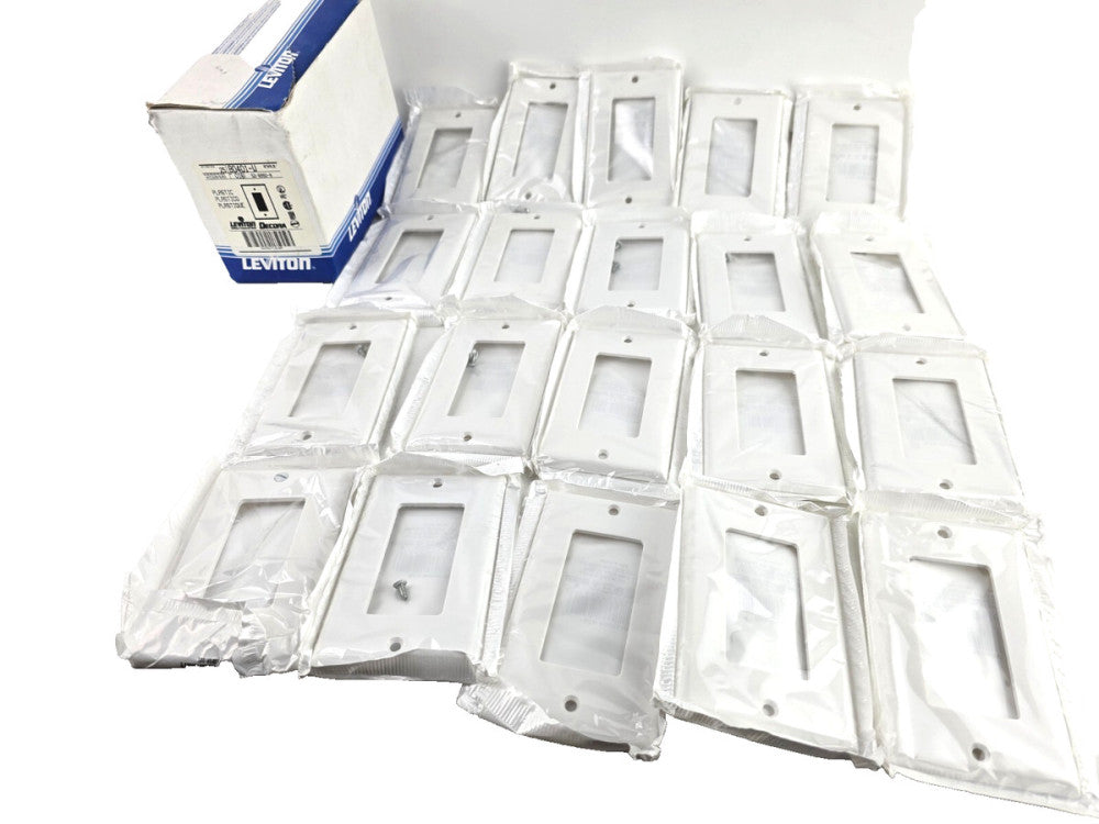 20pcs Leviton 80401-W 1-Gang GFCI Decora Wallplete Faceplate White Plastic