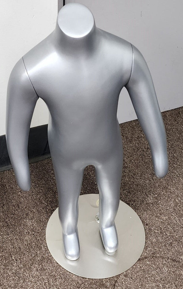 30” Toddler Headless Mannequin Magnetic Arms Torso Form Grey CP3L-LS-SN