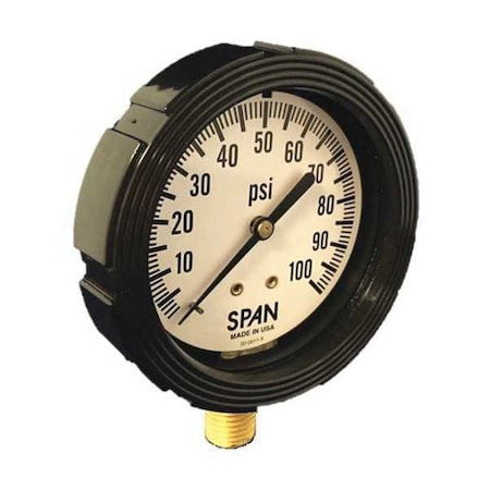 Span Lfs-220-3030-G Industrial Pressure Gauge, 30 To 0 To 30 Psi, 2 1/2 In