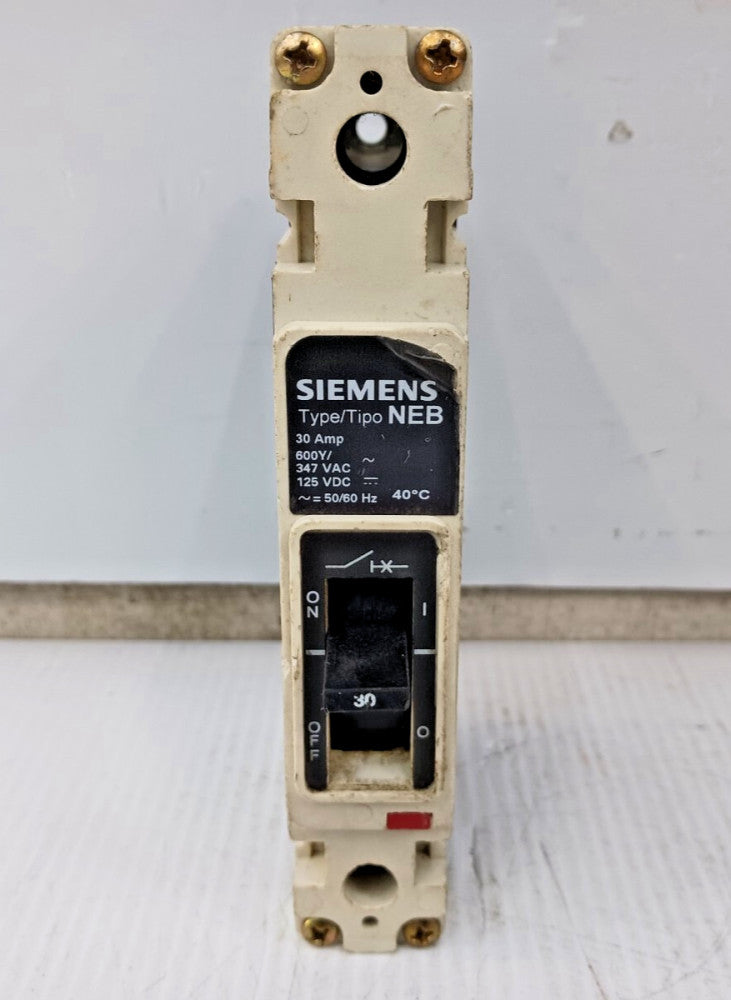 SIEMENS 30 AMP BOLT-ON CIRCUIT BREAKER 1 POLE 600Y/347 VAC NEB1B030