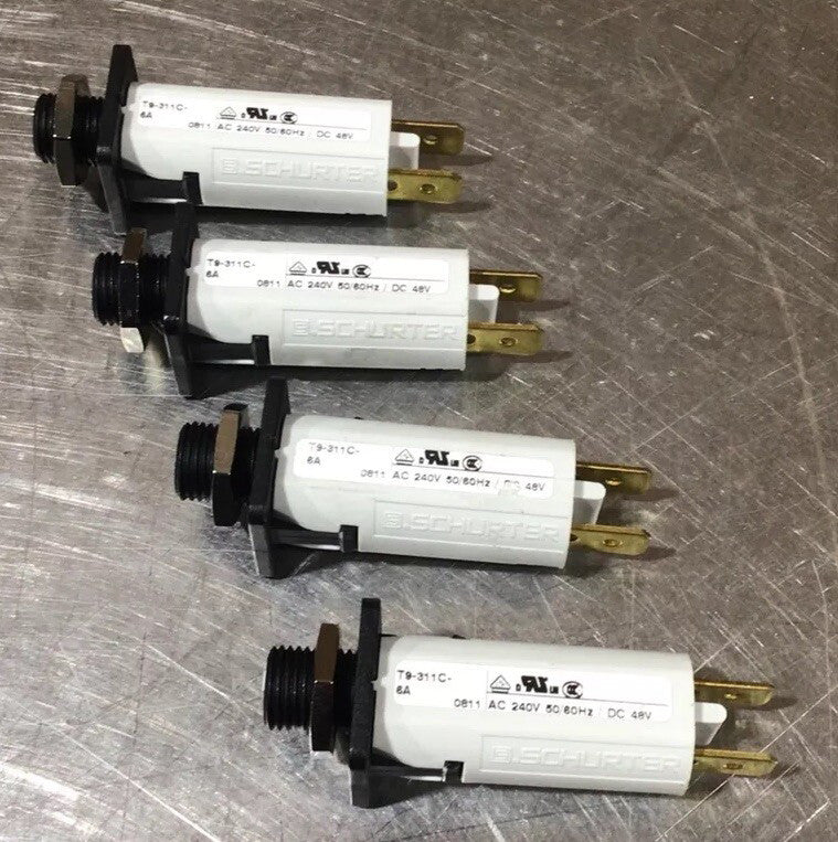 Schurter 6 Amp Fuseholder Type Thermal Circuit Breaker - 6 A - 240 VAC (4 Pack)