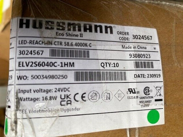 (10 PACK) Hussmann 3024567 LED-REACH IN CTR 58.6 4000K C ELV2S6040C-1HM (NEW)